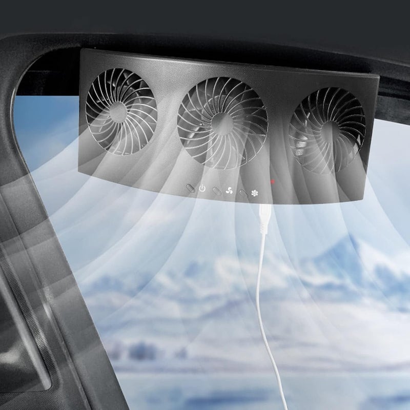 woobles Solar Exhaust Fan 3 Fan Low Noise 4000rpm Car Exhaust Fan for All Cars (Black) - Image 4